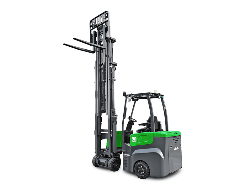 MiMA electric articulated forklift in an e-commerce warehouse